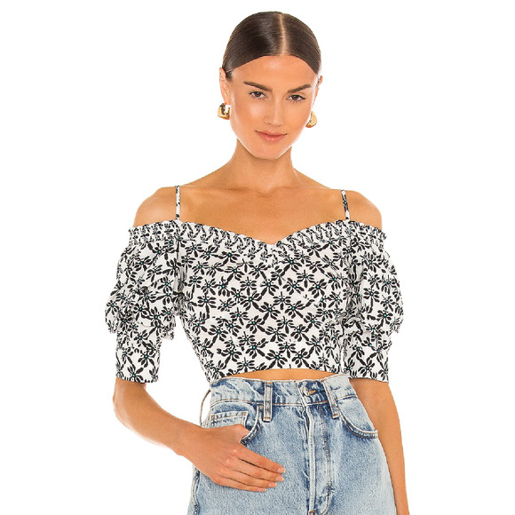 DVF Diane Von Furstenberg Top Cropped Margaret Sz 0 NEW NWT N112 - Picture 1 of 5